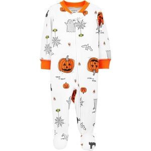 Carter's Festive Halloween Footie - White and Orange